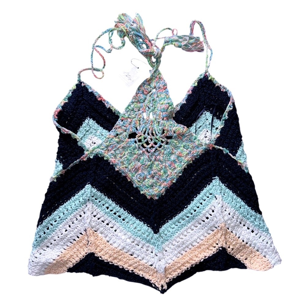 Free People Size Medium Knit‎ Crochet Top NWT